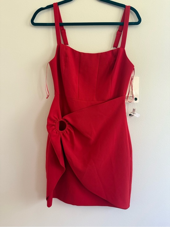 Likely Dresses & Skirts - Likely Red Ruched Ring-Accent Mini Dress